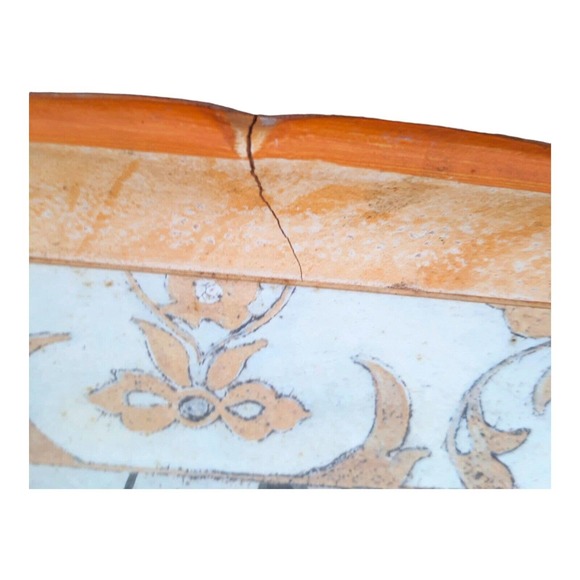 Vtg Wood Italian Floral Serving Tray Artist Signed Shelley Hely Platter Antique - Picture 13 of 16